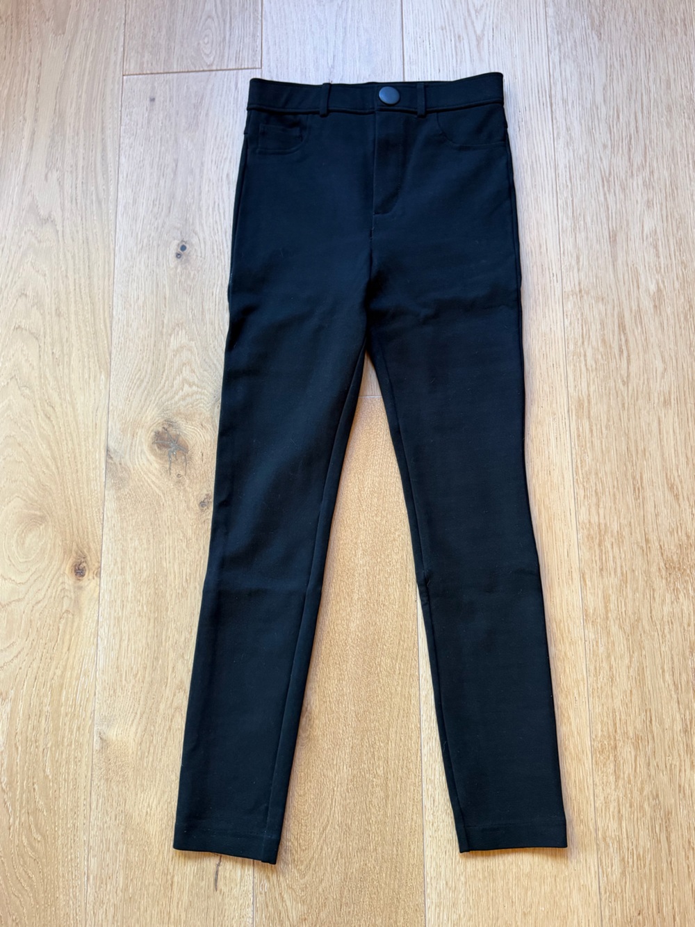 Zara Black High-Rise Ponte Slim Pants